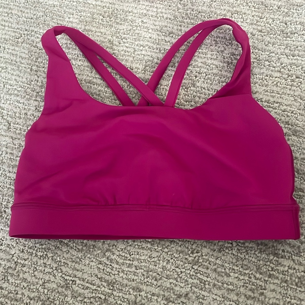 Pink Lululemon Energy Sports Bra